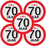 Bellatio Decorations sticker 70 ans - 10x - rond - Dia 9 cm - 70 ans anniversaire - jubilé - décoration âge