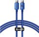 Baseus Crystal Shine Series USB-C naar USB-C 100W Laad- en Synchronisatiekabel 1,2m Blauw