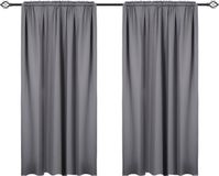 Happyment Gordijnset Diva – 2 stuks – Grijs – 168x229 cm – Verduisterend – Met plooiband – Fluweel – Isolerend