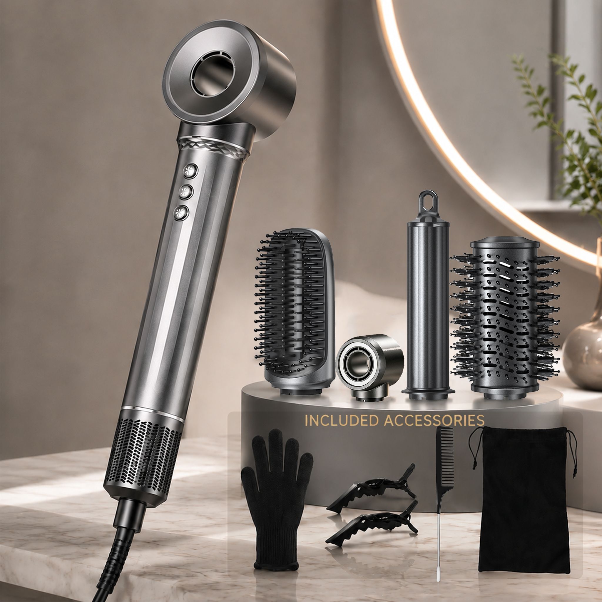 other 5-in-1 Air Styler Bigoudi Automatische Haardroger Negatieve Ion Haarstylingtool Coanda Technologie Volumegevende Borstel Haargereedschap voor Alle Haartypes Cadeau voor Vrouwen