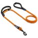 Sweetie Rope hondenriem - Sterke riem zwart met 2 comfortabele gewatteerde handvatten, 1,5 meter lang, voor middelgrote en grote huisdieren - Reflecterend, weerbestendig en met O-ring. Oranje
