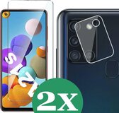 2x Screenprotector voor Samsung Galaxy A21s - Camera Screen Protector Glas