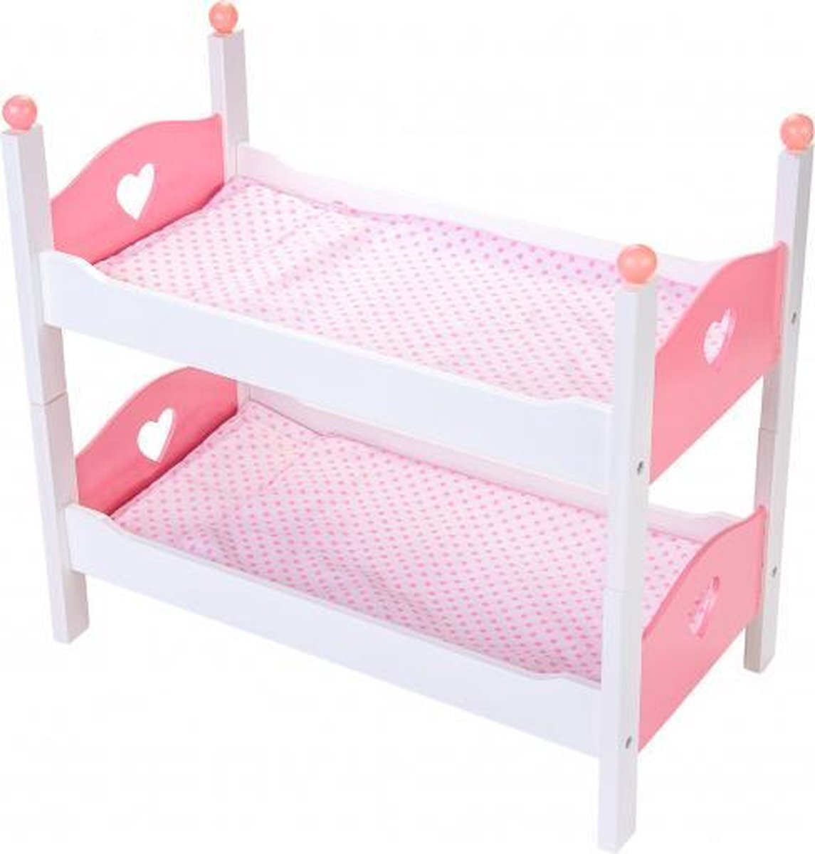 Angel toys poppen stapelbed 50,5 x 27,5 x 43 cm hout wit/roze