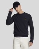 ARW Pull en laine mélangée à col rond et manches longues - Pulls bleus