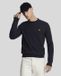 ARW Pull en laine mélangée à col rond et manches longues - Pulls bleus
