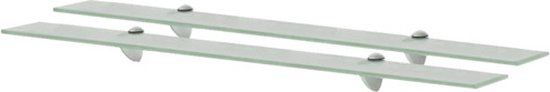 vidaXL zwevende schappen - 2 stuks - 90x20 cm - 8 mm glas