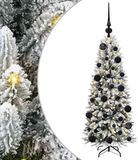 vidaXL Sapin de Noël artificiel Blanc 120 cm PVC et plastique et acier et PE