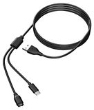 Wigento Garmin Oplaadkabel voor smartwatch, geschikt voor Garmin Fenix 8, met USB naar USB-C aansluiting, 2-in-1, snelladen, 1,2 meter