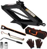 Merkloos / Sans marque BeiJingLiangPinJiaZuoKeJiWenHuaFaZhanYouXianGong Scissor Jack 2.5 Ton, Trolley Jack met 2-in-1 Ratchet voor Auto en Onderhoud, Hoogwaardige Hefmiddelen