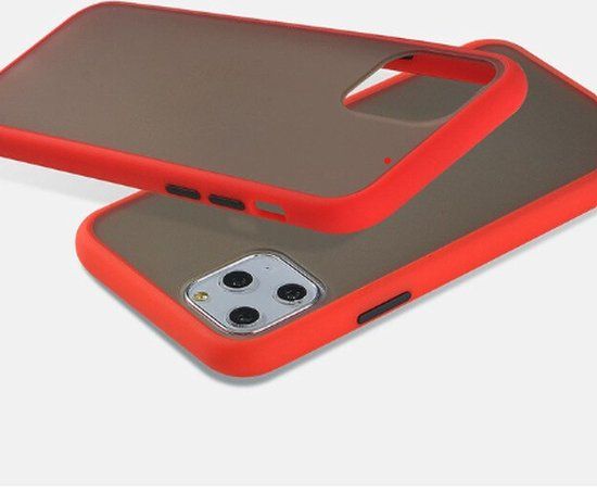 iPhone 11 Pro Case - Red Hard Bumper Cover with Privacy Glass