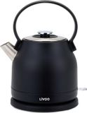 LIVOO Bouilloire DOD202N, 2200 W, 1,5 litre, socle 360°, acier inoxydable, noir