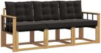 vidaXL Loungebank 4 zitplaatsen Wit en zwart Acaciahout