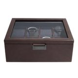 STACKERS BROWN - Luxe Horloge Doos - Opbergdoos - 8 horloges - Heren