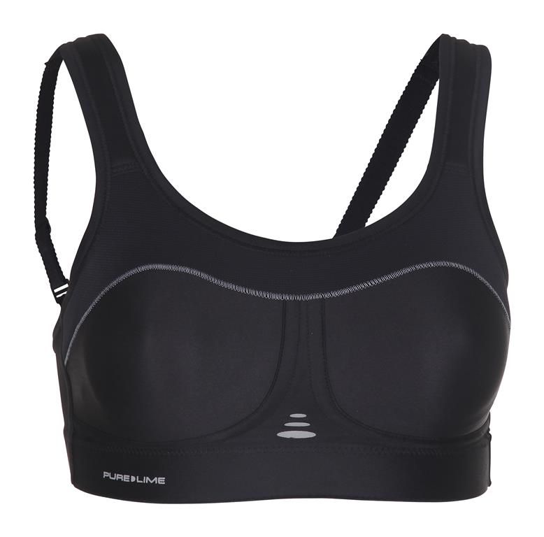 PureLime Compressie Sportbeha Zwart - maat 80G