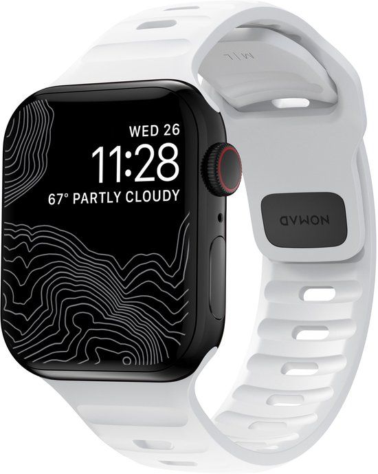 Nomad Sport band FKM voor de Apple Watch Series 1 t/m 9 / SE (38/40/41 mm) | Series 10 (42 mm) - Wit