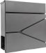 Merkloos Relaxdays Brievenbus met slot - 37x37x11 cm - krantenvak - metaal - antraciet