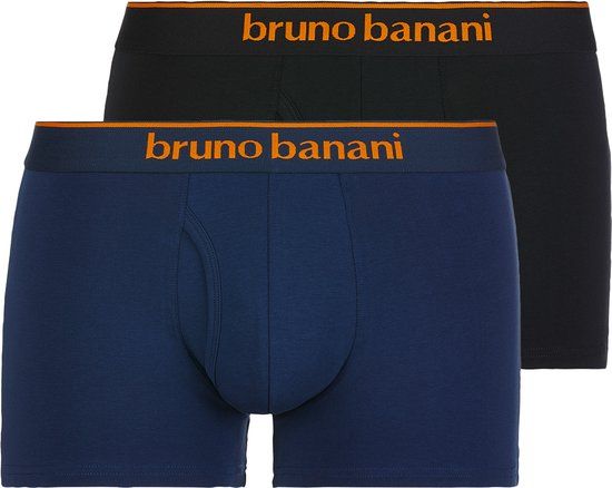 Bruno Banani Heren Retro Short 2-Pack - Zwart/Blauw - Maat S