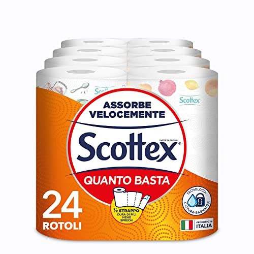 Scottex Keukenpapier met halve ritssluiting, met FSC-gecertificeerd papier, verpakking met 24 maxi-rollen