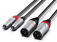 Audibax Pro Cable 2 XLR Macho a 2 RCA 1.5 Metros Negro