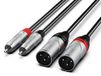 Audibax Pro Cable 2 XLR Macho a 2 RCA 1.5 Metros Negro