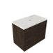 Saniclass Holz Frame Badkamermeubelset - 80x45x63cm - Dia marmeren wastafelblad gepolijst (wit) - 1 kraangat - 2 lades - mat eiken charcoal (hout) SW1578589/SW728216