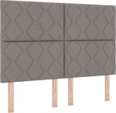 vidaXL Boxspring bed met hoofdeinde Taupe 160 x 200 cm Stof