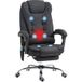 Fauteuil de bureau noir ergonomique inclinable et chauffant réglable en hauteur avec fonction massage