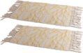 Ger Import Set van 2x Geel/Naturel Hammam Stijl Badmatten 45 x 70 cm Rechthoekig