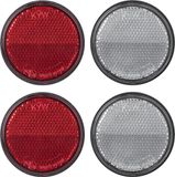 Proplus Reflector Set - 4 stuks - 2x rood - 2x wit - M5 boutbevestiging - 60 mm - rond