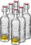 Alessandro Beugelfles/weckfles - 12x - glas - transparant - luchtdicht - 1,1 liter