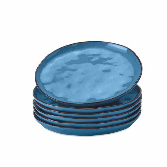 LOBERON Dessertbordje set van 6 Biarré blauw