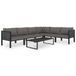 vidaXL 7-delige loungeset met kussens, polyrattan, antraciet