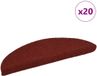 vidaXL Tapis d'escalier auto-adhésifs 20 pièces 56x17x3 cm bordeaux demi-rond
