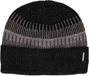 Merkloos / Sans marque Zwarte/grijze gebreide beanie muts voor volwassenen