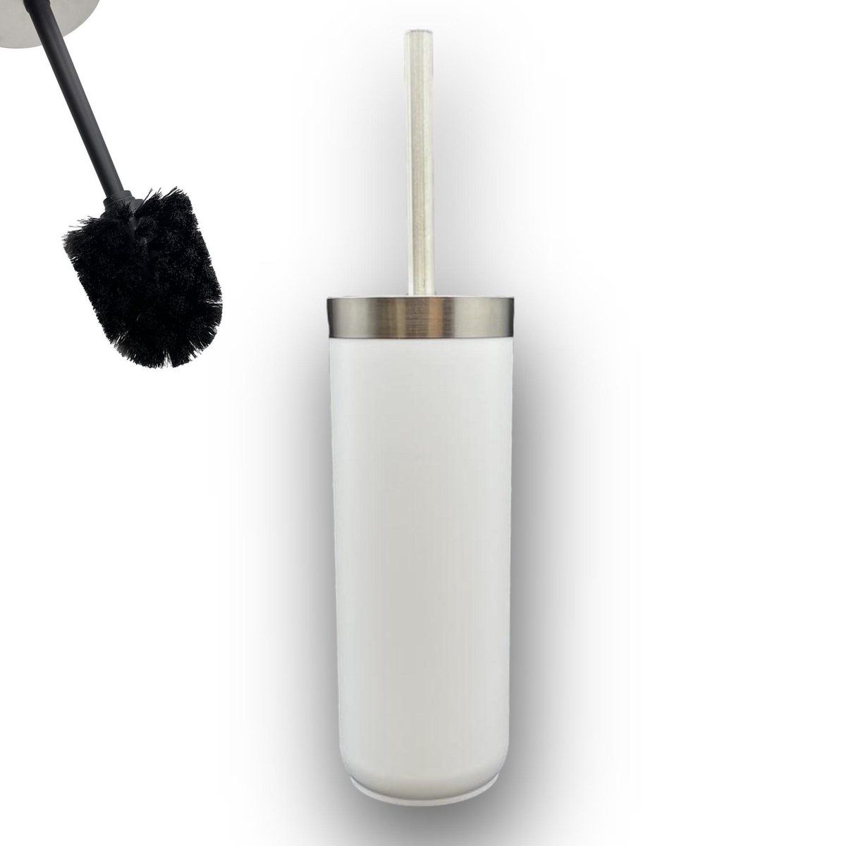 Five WC borstel / Toiletborstel met Houder - Wit RVS - Strak Modern Design