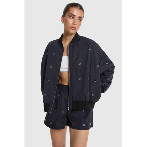 Alix the Label bomberjack met studs - donkerblauw