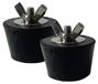 Winterdoppen zwembad rubber - Roestvrij staal - Set van 2 - 38 mm