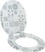 vidaXL Toiletbril Blauw en Wit Bewerkt Hout 44 x 38 cm