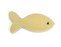 Houten hanger okervis 14 x 30 mm, 50u, ca.