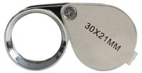 Loupe de joaillier grossissement 30x objectif 21 mm chromé avec boucle de suspension