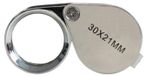 Loupe de joaillier grossissement 30x objectif 21 mm chromé avec boucle de suspension