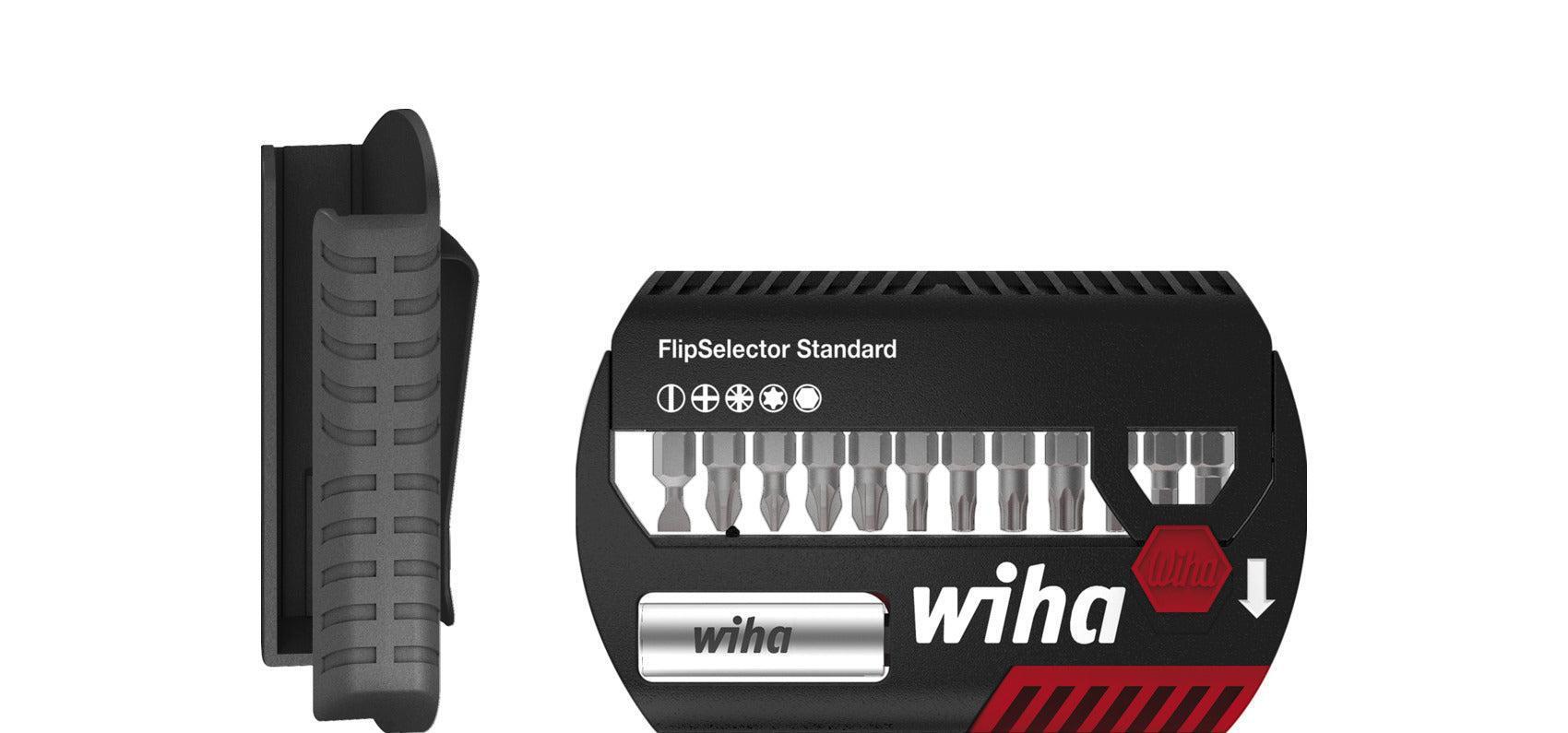 Wiha Bitset FlipSelector Standard 25mm (¼?) SL / PH / PZ / Zeskant / TORX® met riemclip - 15-delig - 39083