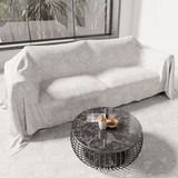 PETTI Artigiani Italiani - Sprei voor Frans bed, lichte deken, lakens, kant in taupe, 100% hypoallergene microvezel