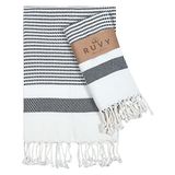 Ruvy Home Basics Turkse handdoeken voor badkamer set van 2 | 45,7 x 101,6 cm, katoen | badkamer en decoratieve handdoeken voor keuken vaatdoek, thee, yoga, gezicht, sportschool - zwart