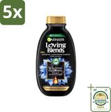 Garnier Loving Blends Shampoo Magnétique au Charbon - Cuir Chevelu Gras & Pointes Sèches - 300 ml - 5 Pièces