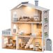 Maison de poupée en bois avec éclairage, 3 étages, meubles inclus