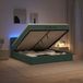 Maison Exclusive - Lit Ottoman avec matelas et éclairage LED, vert foncé, 200 x 200 cm, revêtement en velours
