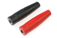 Revtec Goudgeplateerde bananenplug, 4.0mm, rood + zwart (1 set)