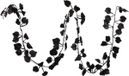 Othmar Decorations Kerstboom 2x stuks Kerstboom glitter guirlandes/slingers met bladeren zwart 200 cm