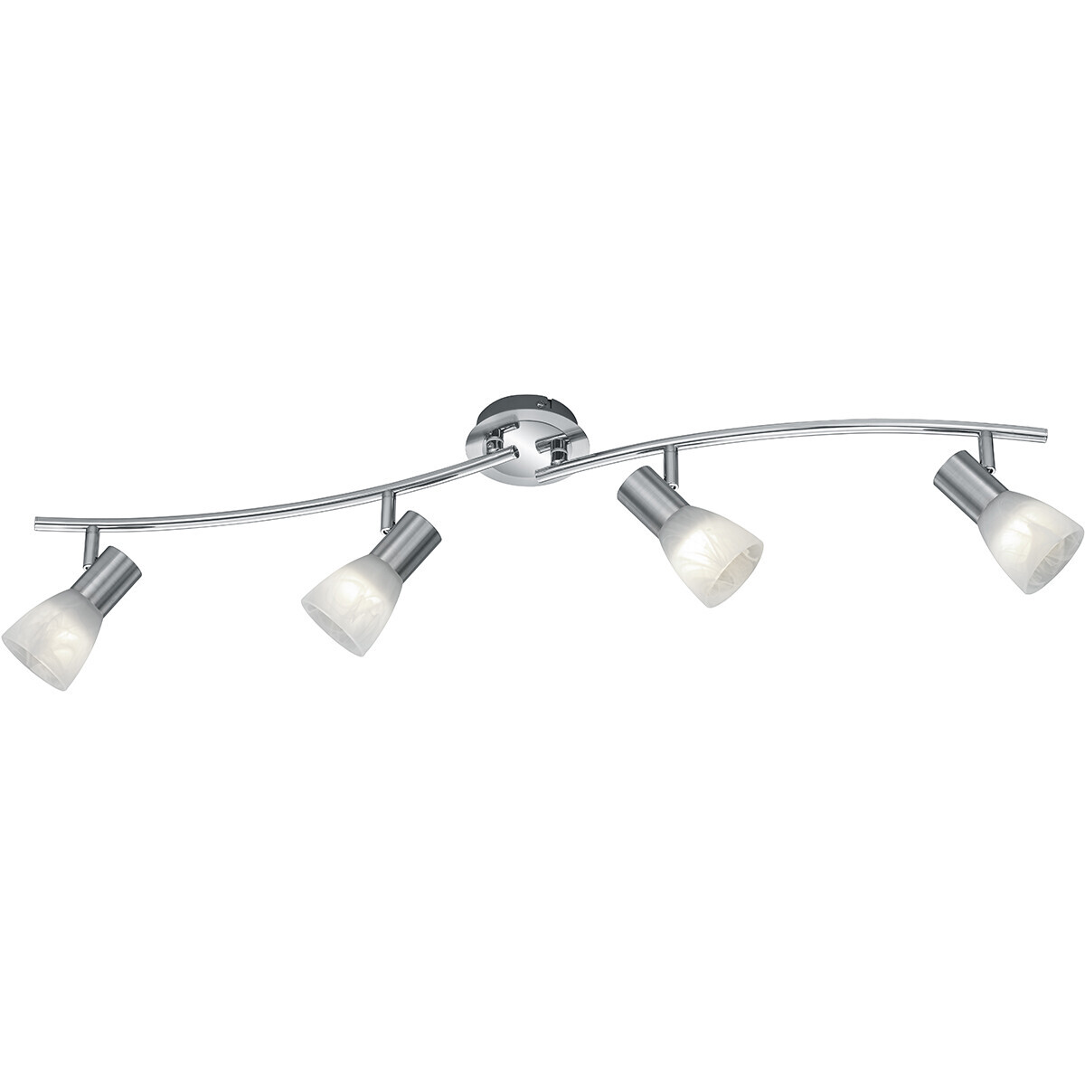 BES LED LED Plafondspot - Trion Levino - E14 Fitting - Warm Wit 3000K - 4-lichts - Rechthoek - Mat Nikkel - Aluminium